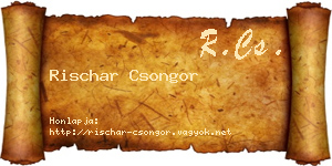 Rischar Csongor névjegykártya